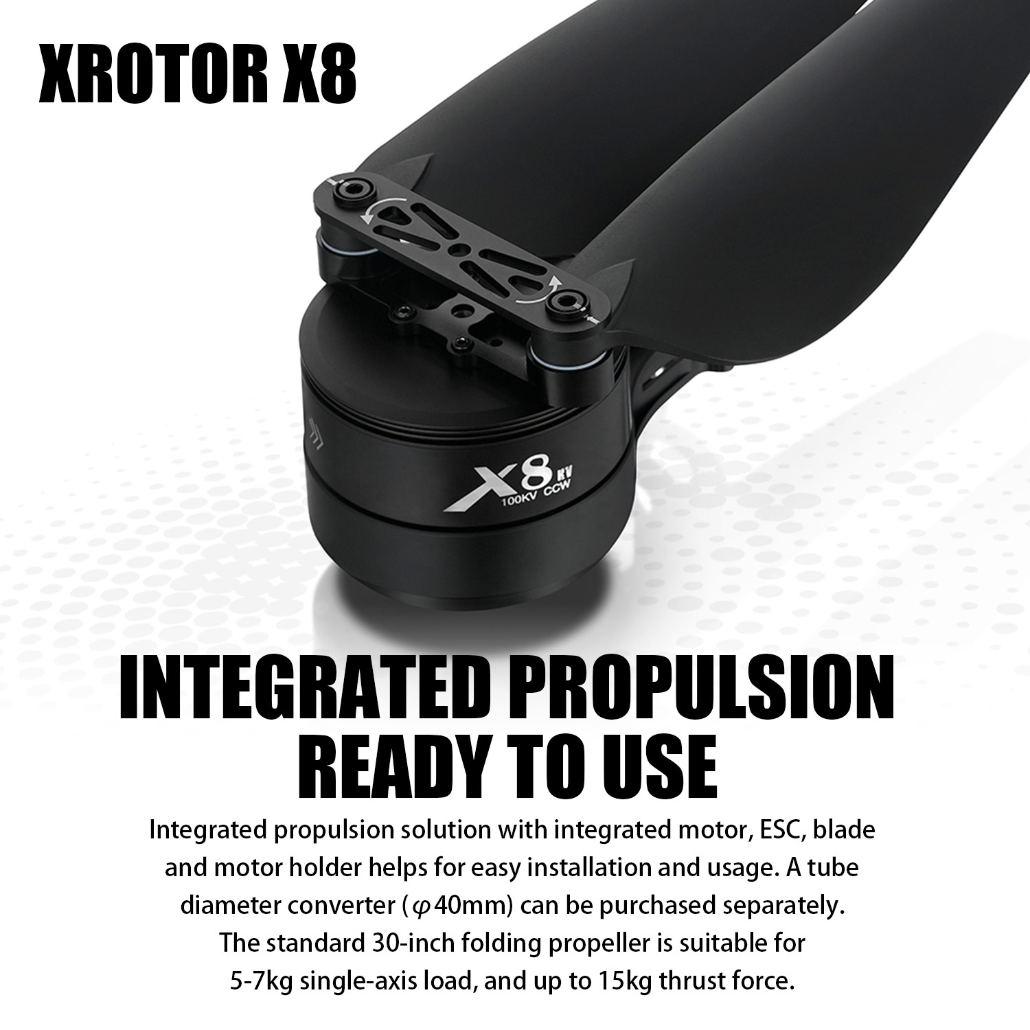 Drone Kit Heavy Lift - X8 パワーシステムキット：100KVモーター、80A ESC、3011プロペラコンボ（ヘビーリフトドローン用）- 15kg推力の完全なヘビーリフトドローン