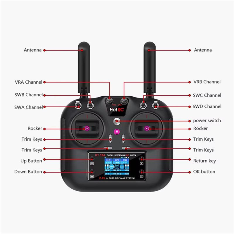 HOTRC HT-10A 2.4Ghz 10CH リモートコ - Drone Kit Beginner のレビューと価格